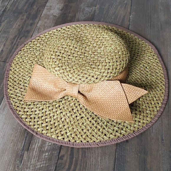 Jessica Simpson Large Bow Floppy Hat 100% Paper - Picture 4 of 12